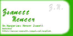 zsanett mencer business card